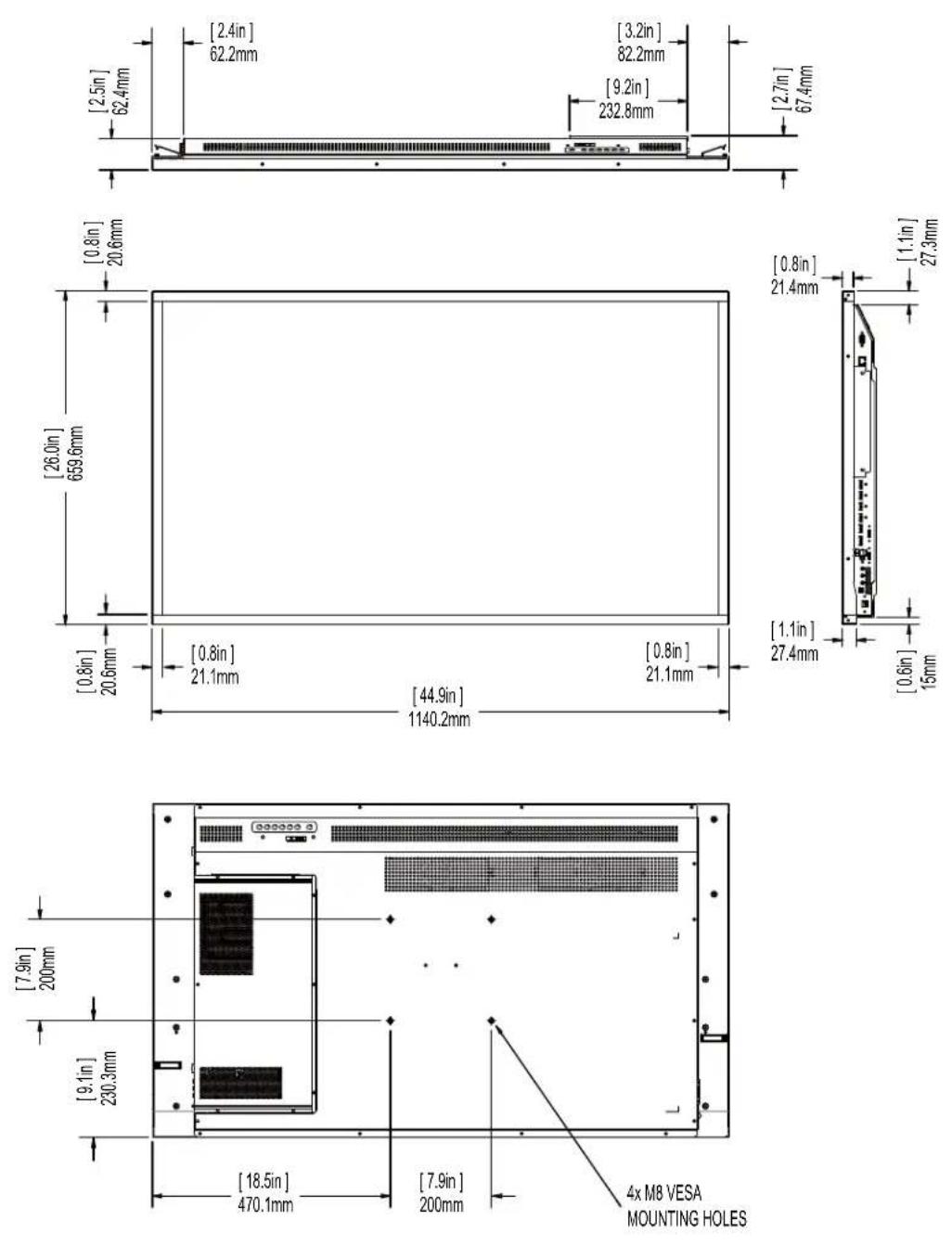 Planar EP5024K - Dimensions - 1