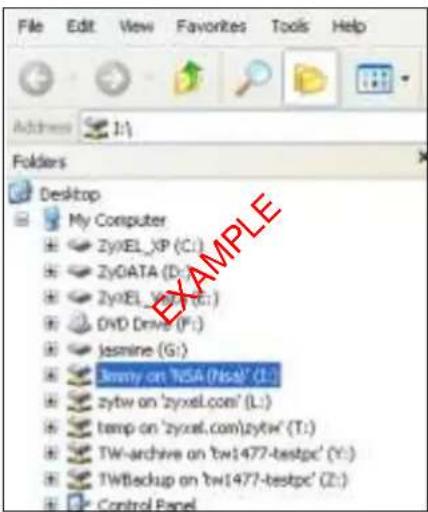 File Edit View Favorites Tools Help Address 1:\ Folders Desktop My Computer Zyxtel_XP (C:) ZyDATA (D:) Zyxtel_Yx (E:) DVD Drive (F:) Jasmine (G:) Zmmy on 'NSA (Nsa)" (L:) zytw on 'zyxtel.com' (L:) temp on 'zyxtel.com'zytw' (T:) TW-archive on 'tw1477-testpc' (Y:) TWBackup on 'tw1477-testpc' (Z:) Control Panel