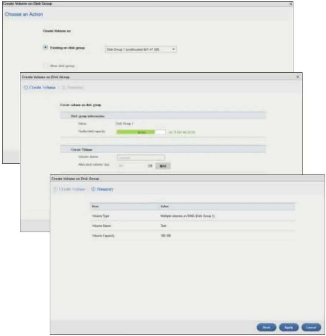 Create Volume on Disk Group Choose an Action Create Volume on Existing an Disk group: Disk Group 1 (unallocated 057-47 GB) Show disk group Create Volume on Disk Group ✓ Create Volume Create Volume on Disk Group Disk group information: Name: Disk Group 1 Defaulted capacity: 30 MHz 200.0000000000000000000000000000000000000000000000000000000000000000000000 Create Volume Volume Name: Allow disk volume data: 168 168 168 168 168 168 168 168 168 168 168 168 168 168 168 168 168 168 168 168 168 168 168 168 168 169 Create Volume on Disk Group ✓ Create Volume ✓ Characterly* Name: Value Volume Type: Multiple colors in RMSD (Disk Group T) Volume Name: Text Volume Capacity: 168.000 OK Apply Cancel