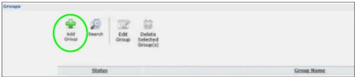 Groups Add Group Search Edit Group Delete Selected Group(s) Status Group Name