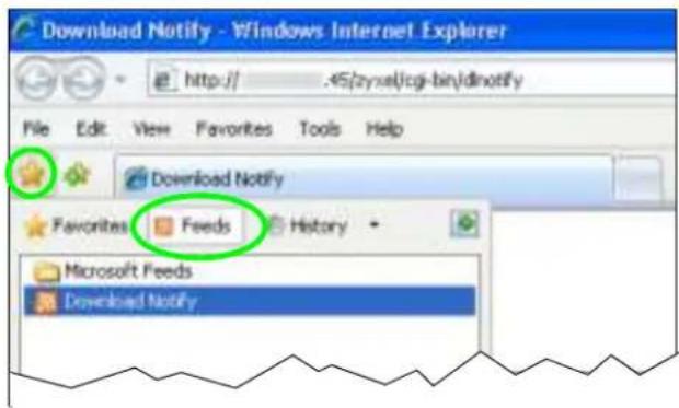 Download Notify - \Windows Internet Explorer http://45/zyxel/jcgi-bin/idnotify File Edit View Favorites Tools Help Download Notify Favorites Feeds History Microsoft Feeds Download Notify