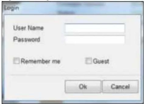 Login User Name Password Remember me Guest Ok Cancel