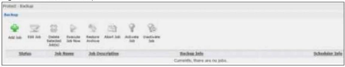 Protect - Backup Backup Add Job Edit Job Delete Detected Job(s) Remove Job Now Feature Archive About Job Active Sub Create Job Status Job Name Job Description Back Job Info Schedule Info Currently, there are no jobs.