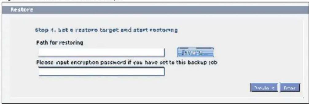 Restore Step 4, set a restore target and start restoring Path for restoring Please input encryption password if you have set to this backup job Enable < Back