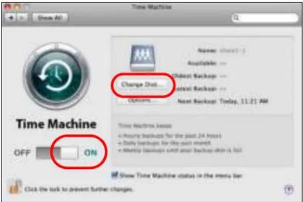 Time Machine Name: (check) Available: Closet Backup: Closet Backup: Options: Next Backup: Today, 11:21 AM Time Machine Status + Opening Backups for the past 24 hours + Daily Backups for the past month + Identify Backups each and each Backup is full Show Time Machine status in the menu bar Click the task to prevent further changes.