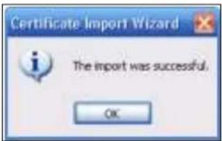 Certificate Import Wizard The import was successful. OK