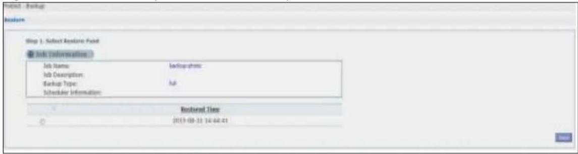 Backward Status Step 1. Select Backward Panel Back Information Job Name: Backup Type: Backup Type: Backslash Information: Backward Time (2013-08-31 14:44:41)