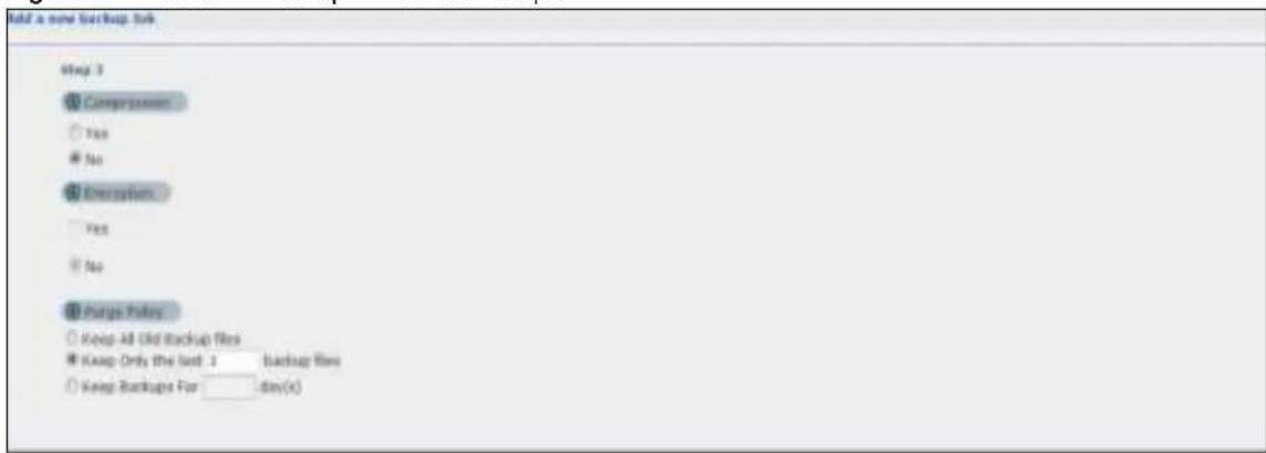 Add a new Backup Sink Step 3 Compensation Yes No Emergence Yes No Merge Poles Keep All Old Backup Files Keep Only the last 1 backup files Keep Backage For ____.dev(A)