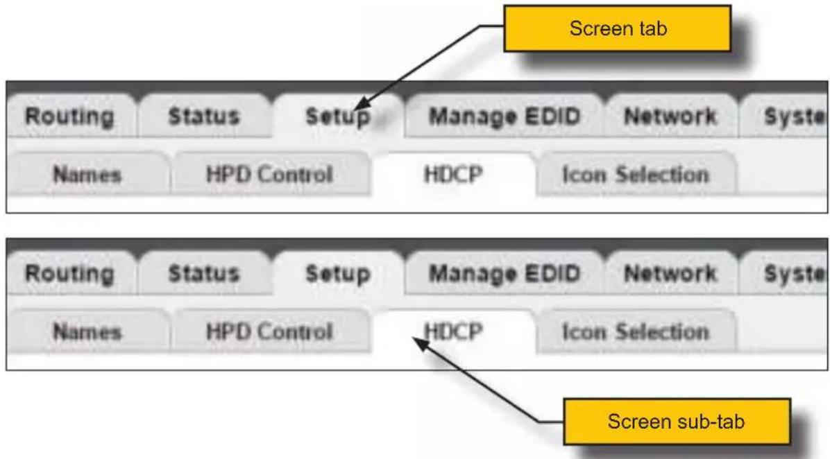 Gefen EXT-UHD600-41 - ▶ Tabs and Sub-tabs - 1