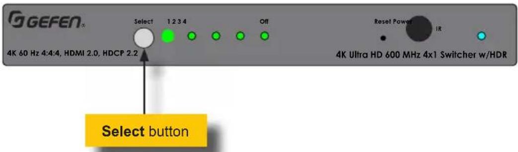 Gefen EXT-UHD600-41 - Using the Front Panel Buttons - 1