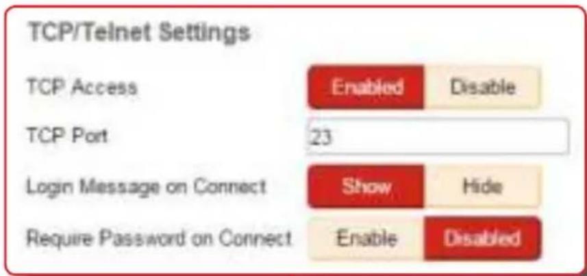 Gefen EXT-UHD600-41 - ▶ TCP / Telnet Settings - 1