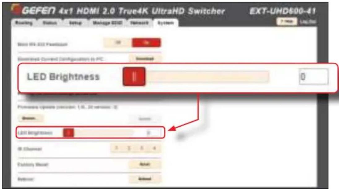 Gefen EXT-UHD600-41 - Setting the LED Brightness - 1