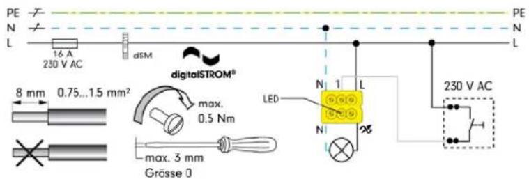 digitalSTROM DSS22 - digitalSTROM-Klemmen Schalten/Dimmen 150 W - 1