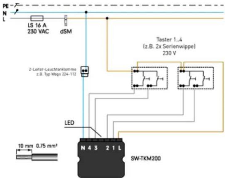 digitalSTROM DSS22 - digitalSTROM-Tasterklemmen mit 4-fach Bedienung (Joker) - 1