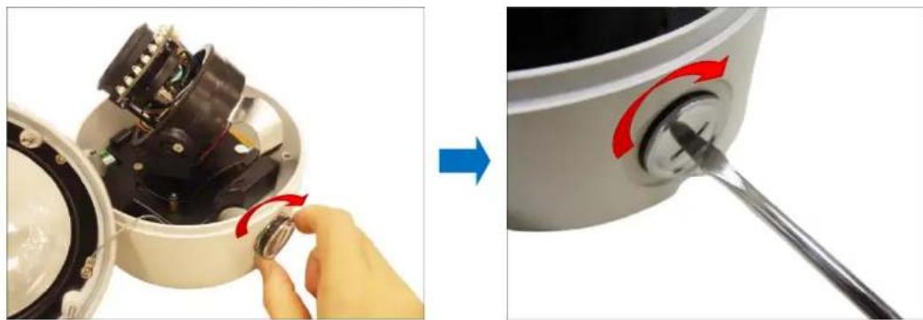 ACTi A84 - Option 1: Cable Passing Through the Surface and Bottom Cable Hole - 1
