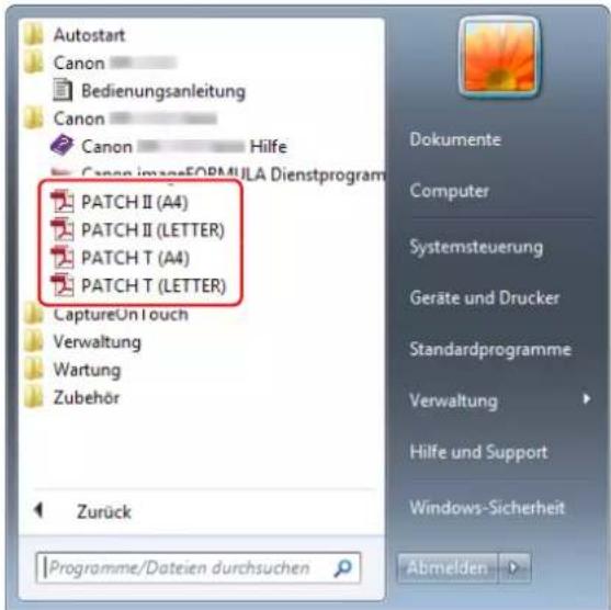 Autostart Canon Bedienungsanleitung Canon Canon Hilfe Canon imageFORMULA Dienstprogram PATCH II (A4) PATCH II (LETTER) PATCH T (A4) PATCH T (LETTER) CaptureOn Touch Verwaltung Wartung Zubehör Zurück Programme/Dateien durchsuchen Dokumente Computer Systemsteuerung Geräte und Drucker Standardprogramme Verwaltung Hilfe und Support Windows-Sicherheit Abmelden
