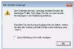 DR-M3100 Anleitung! Zum Erleichen der max. Leistung, erleihen Sie jetzt die demeiligte Füller. Diese függen Sie den entwerten Unternehmen Anleistungen in die Bedienungsanleitung. Nachdem Sie das Ausbauach abgeschlossen haben, andere Sie bitte den Zeitbar auf Null (Erleichen in der Anleitung unter "best"). □ Diese Mitreibung nicht mehr anliegen OK