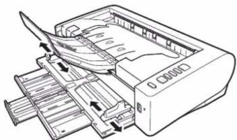 CANON imageFORMULA DR-M1060 - Wenn Sie lange Dokumente mit dem 180°-Papierweg scannen, verwenden Sie die Erweiterung der Dokumenteinzugsauflage und die Ausgabestütze. - 3