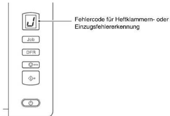 Fehlercode für Heftklammern- oder Einzugsfehlererkennung