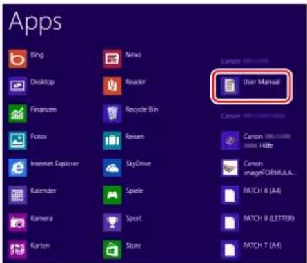 Apps Bing News Desktop Reader Finanzen Recycle Bin Fotos Resen Internet Explorer SkyDrive Kalendar Spiele Kamera Sport Karton Store Canon Manual Canon Canon Canon imageFORMULA... PATCH II (A4) PATCH II (LETTER) PATCH T (A4)