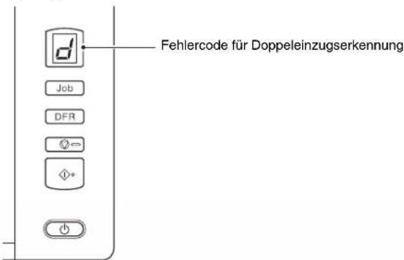 Fehlercode für Doppeleinzugserkennung Job DFR ②← ①*
