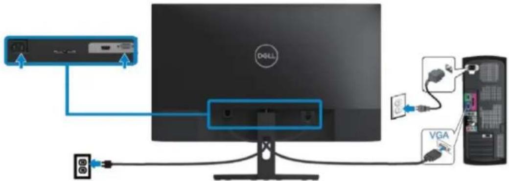 DELL SE2419HR - VGA-Kabel anschließen - 1