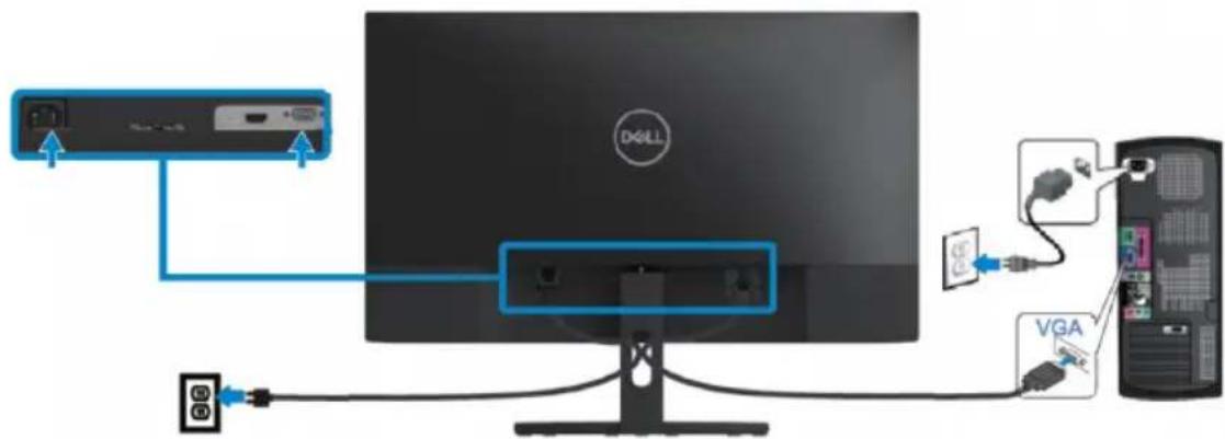 DELL SE2719HR - Connecting VGA cable - 1