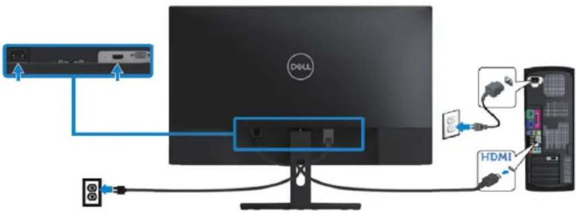 DELL SE2719HR - Connecting HDMI cable - 1