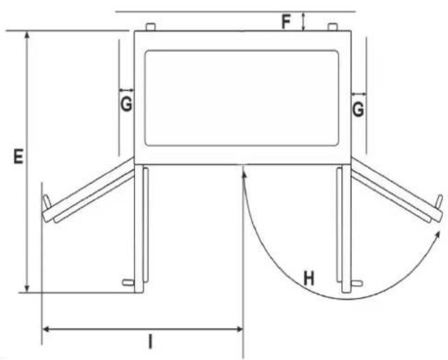Exquisit SBS530-3A+ - Gerätemaße in mm und Grad - 3