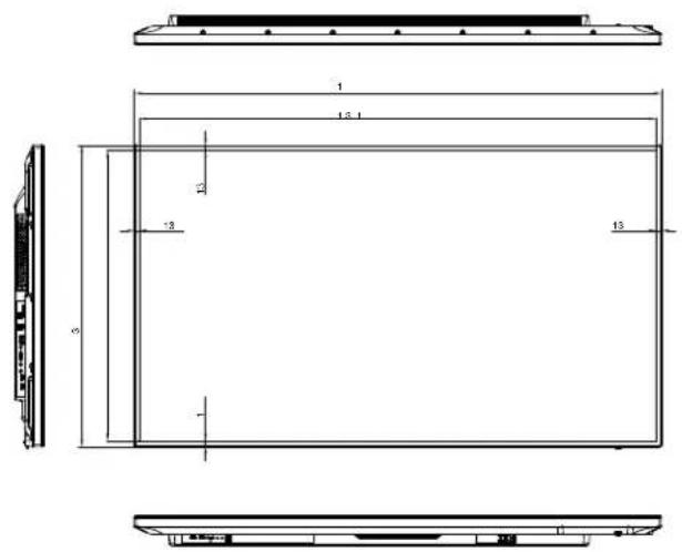AG Neovo QM-75 - Display Dimensions - 1
