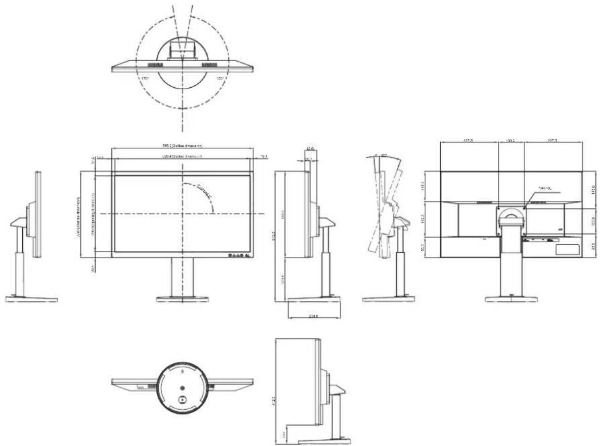 AG Neovo LH-27 - Display-Abmessungen - 2