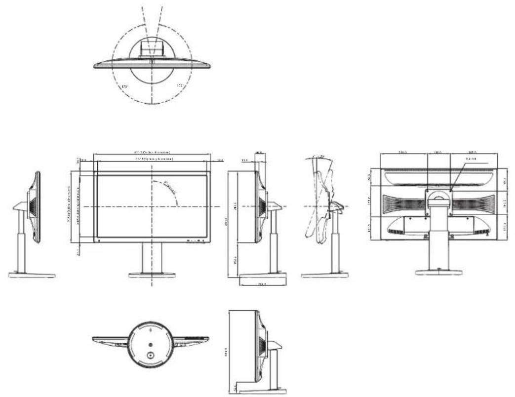 AG Neovo LH-27 - Display-Abmessungen - 1