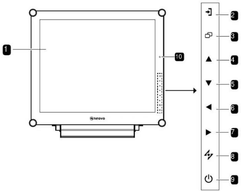 AG Neovo X-19EW - rontansicht und edientasten - 1