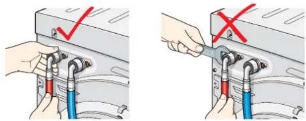 Diagram showing two methods of connecting pipes with red checkmarks and crosses indicating failure or rejection.