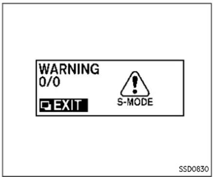 WARNING 0/0 EXIT S-MODE SSD0830