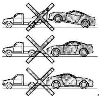 Diagram showing three car license plates with crossed-out parking spaces, indicating no parking restrictions.