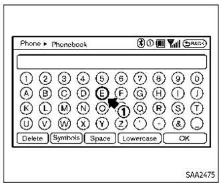 Phone ▶ Phonebook 1 2 3 4 5 6 7 8 9 0 A B C D E F G H I J K L M N O ⑪ Q R S T U V W X Y Z ' - & _ Delete Symbols Space Lowercase OK SAA2475