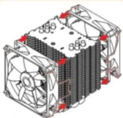 Noctua NH-U9DX i4 - Attaching the fans - 1