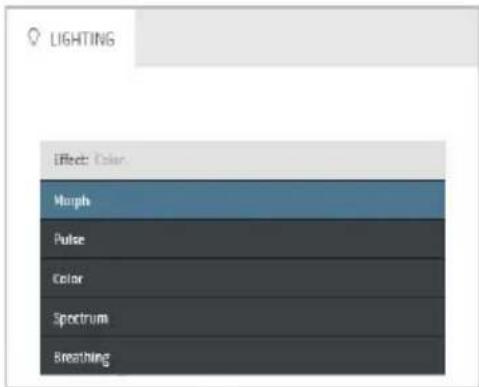 LIGHTING Effect: Color Morph Pulse Color Spectrum Breathing