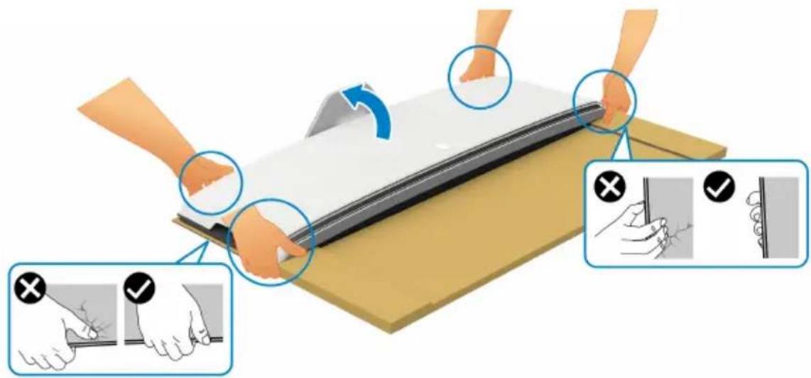 Diagram illustrating a hand holding a flatboard with directional arrows and tool icons, showing correct and incorrect states of handling or cleaning.