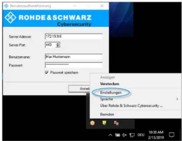 LANCOM UF-900 - Abbildung 18: LANCOM R&S ^® Unified Firewall Benutzerauthentifizierungs-Client - 1