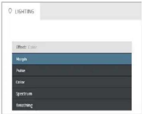 LIGHTING Effects: Color Morph Pulse Color Spectrum Breathing