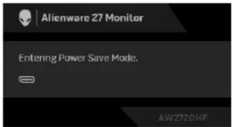 Alienware 27 Monitor Entering Power Save Mode. AW2720HF