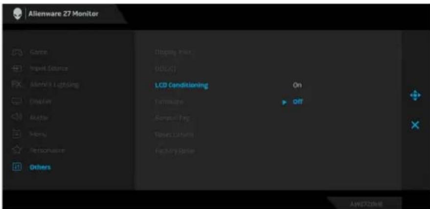 Alienware 27 Monitor Game Input Source Mand & Lighting Display Auto Menu Personnel Others Display Index DUCT LCD Conditioning Language Computer Fng Power Litter Factory Barter On Off AIW1272创建