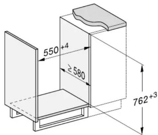 MIELE H 2860-55 BP - Einbau in einen Hoch- oder Unterschrank H xxxx-55 - 2