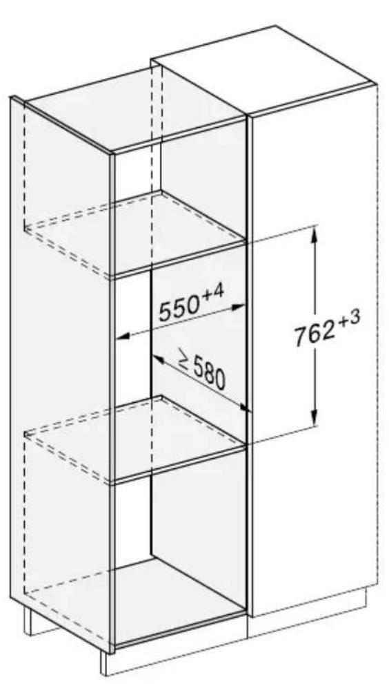 MIELE H 2860-55 BP - Einbau in einen Hoch- oder Unterschrank H xxxx-55 - 1