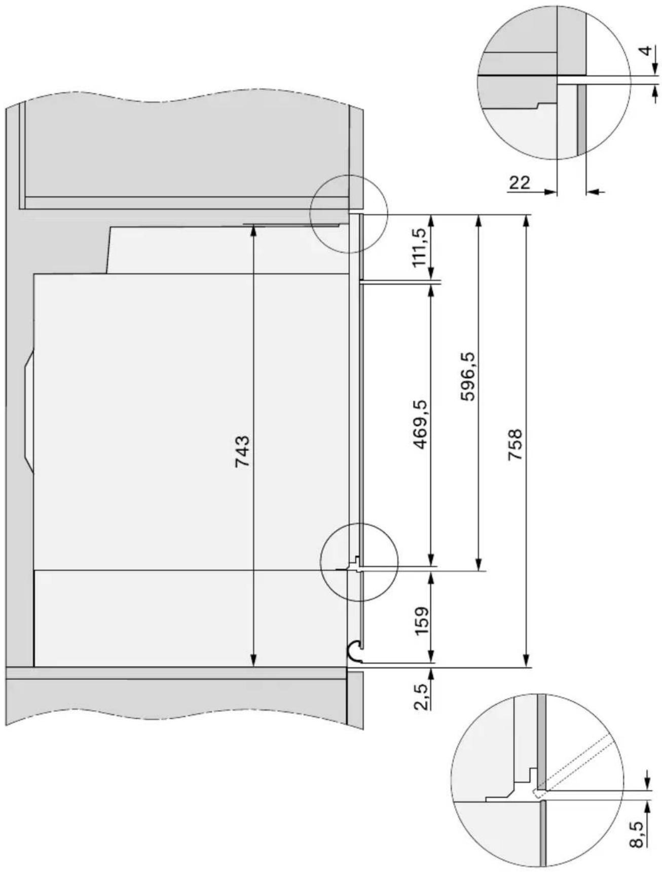 MIELE H 2860-55 BP - Einbau in einen Hoch- oder Unterschrank H xxxx-55 - 4