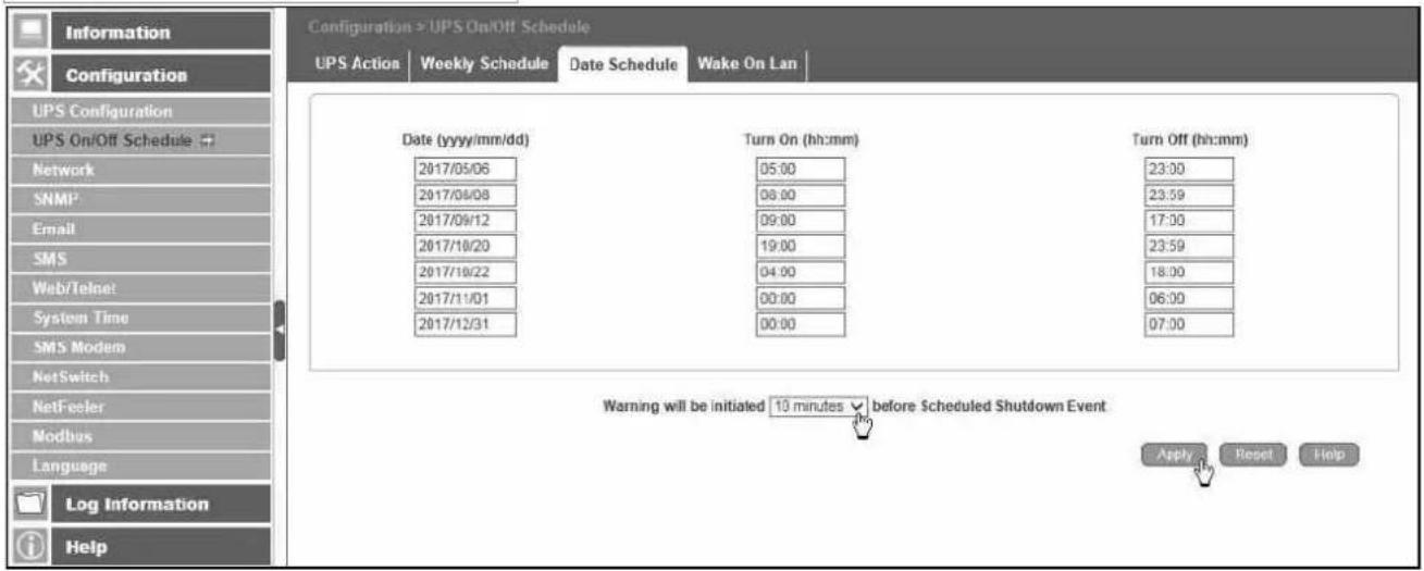 Techly IUPS-NET504 - Warning will be initiated before Schedule shutdown event - 1