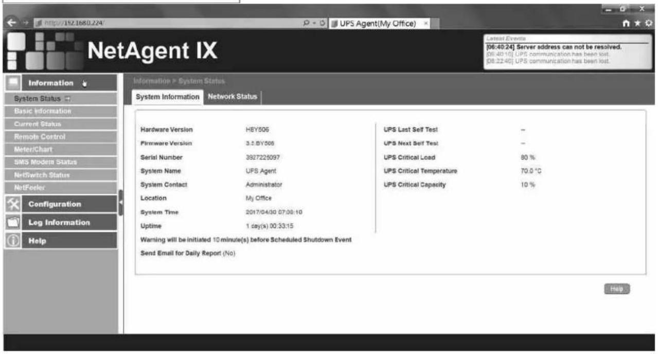 Techly IUPS-NET504 - NetAgent Setting Options - 1