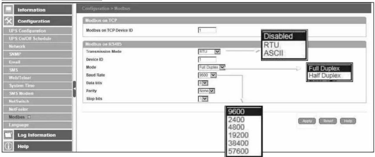 Techly IUPS-NET504 - ■ Configuration > MODBUS - 3